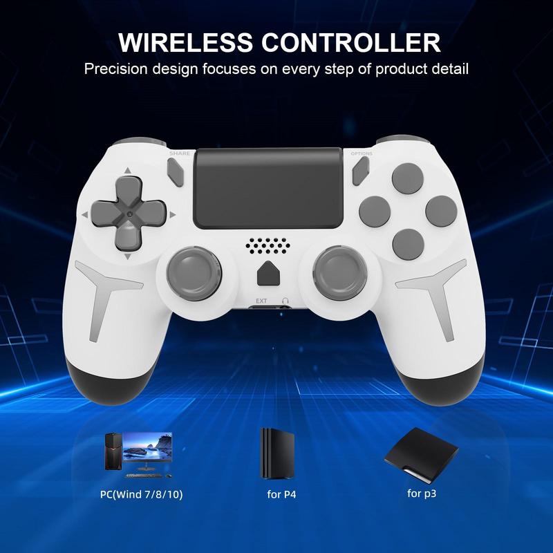 GAMINJA Wireless Controller, Dual Vibration Game Controller, 6-Axis Gyro Sensor Gamepad Compatible with PS4 PS4 Slim PS4 Pro PC, Gaming Accessories