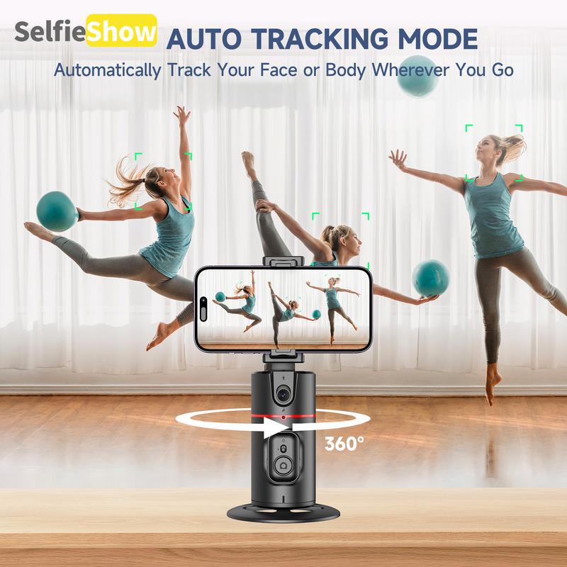  Mobile Phone Follow Camera Pan Tilt Desktop Live Panoramic Follow Camera Stand AI Face Recognition 360 °  Smartphone phone holder Adjustable Automatic