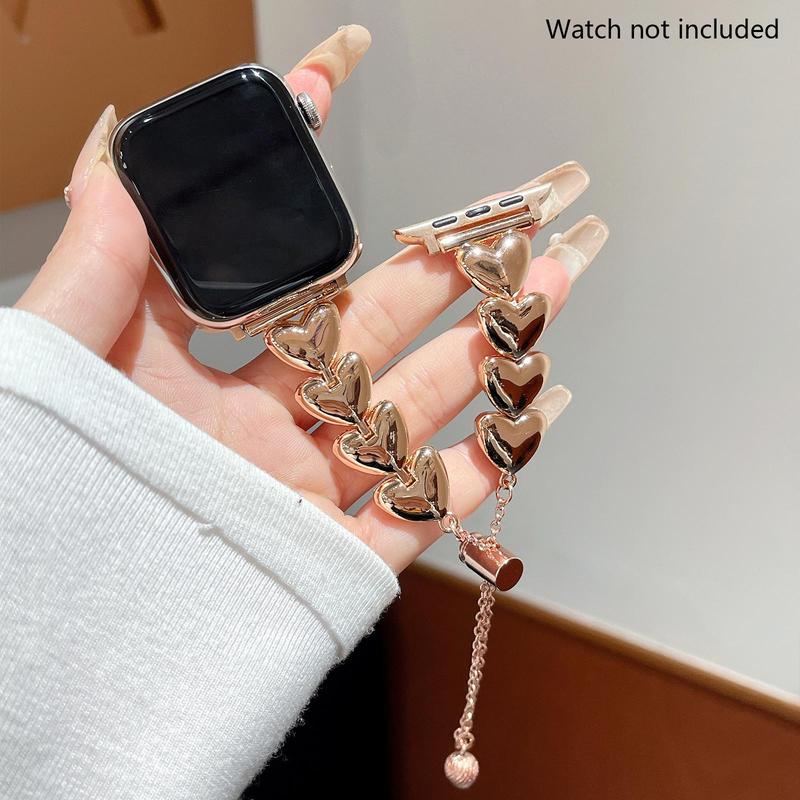 Heart Design Watch Band, Fashionable Watch Band for Women & Men, Wearable Accessories Compatible with Apple Watch Series 9 8 7 6 5 4 3 2 1 SE