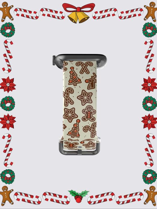 Christmas Themed Watch Band, Cute Gingerbread Man Pattern Watch Band for Apple Watch Ultra Series SE 9 8 7 6 5 4 3 2 1, Smart Watch Accessories