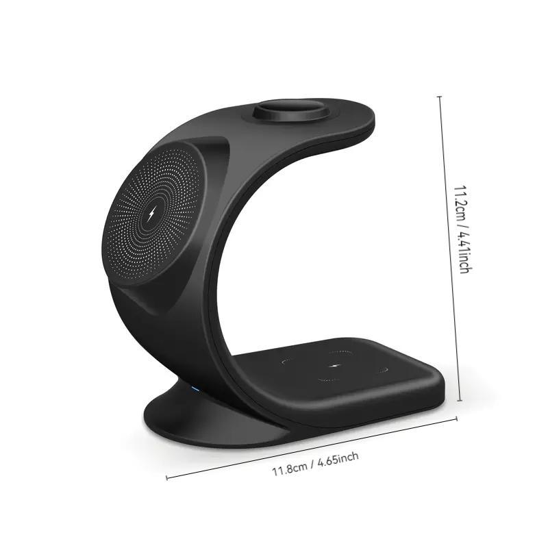 3 in 1 Magnetic Wireless Charger, Multifunctional Wireless Charging Station for Watch Earphones, Phone Holder Bracket, Mobile Phone Accessories