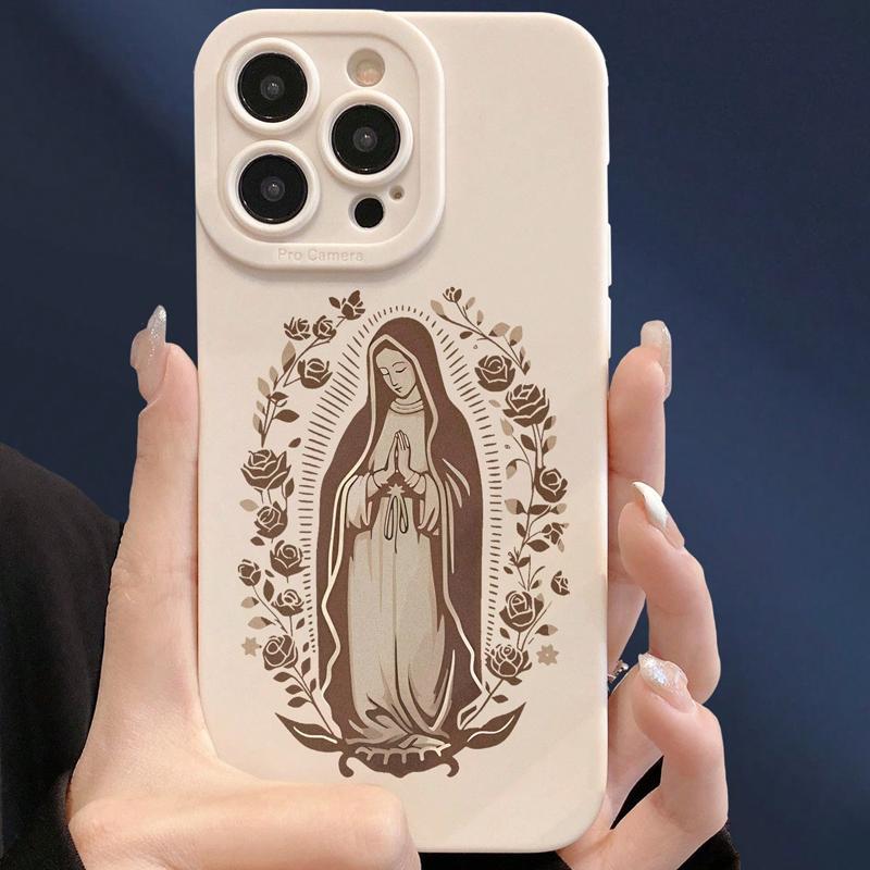 Nun Pattern Phone Case, 1 Count TPU Decorative Phone Protector Cover, Phone Accessories Compatible with iPhone 11 12 13 14 15 16 Pro Max XR XS Max