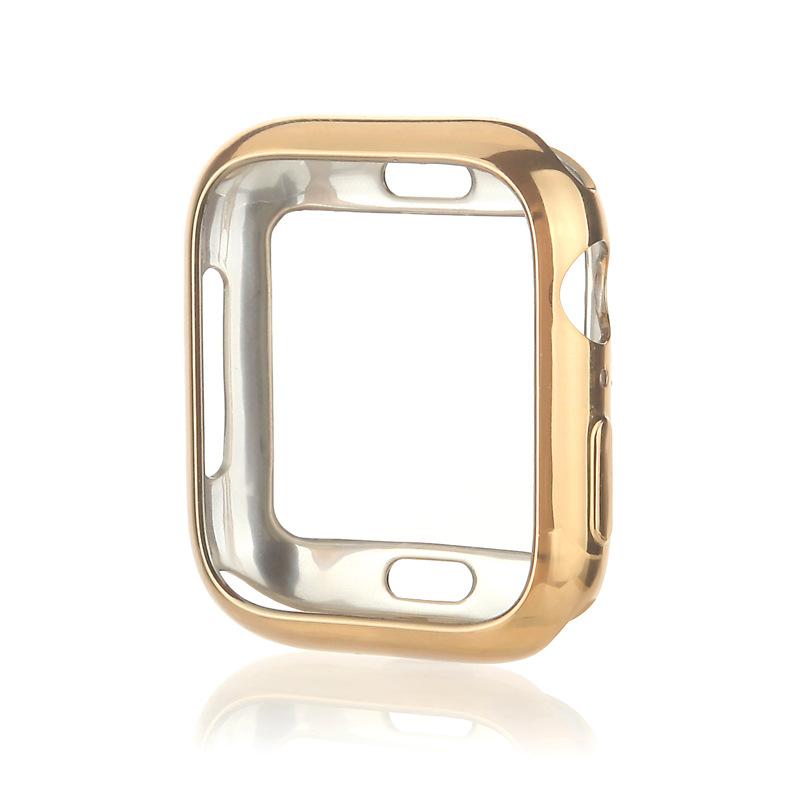 Gold TPU Watch Case - Anti-Scratch Lightweight Cover for Apple Watch Series 8 7 6 SE 5 4 3 2 1 - Soft Flexible Environmental Protection