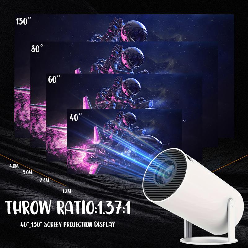 The new favorite of projectors: 180 - degree flexible stand, combined with 4K decoding, providing boundless visual enjoyment. Christmas gift. Audio