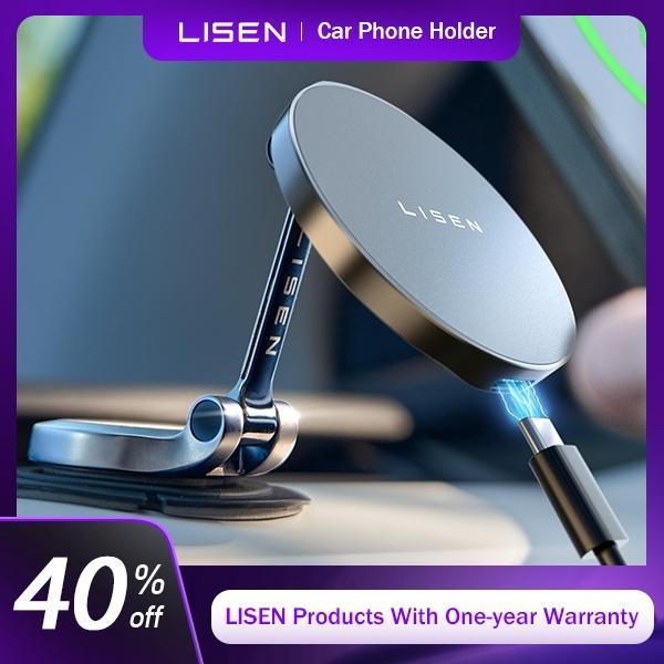 LISEN Magsafe Car Mount Charger 15W Fast Charging Wireless Magnetic Charging Smartphone Cellphone Electronic Mobile