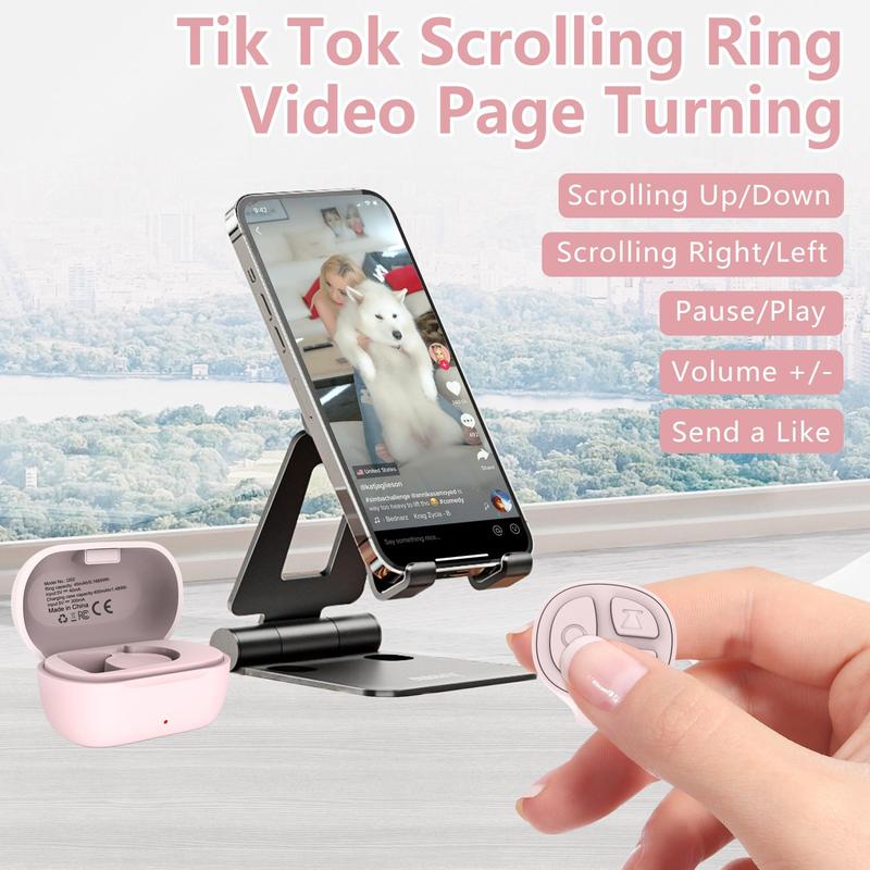 Ring Remote Control, Smart Phone Selfie Bluetooth-compatible Remote Control, Ring Page Turner for Kindle App, Phone Accessories, Smart Page Turning Tool (Not for Kindle Devices)