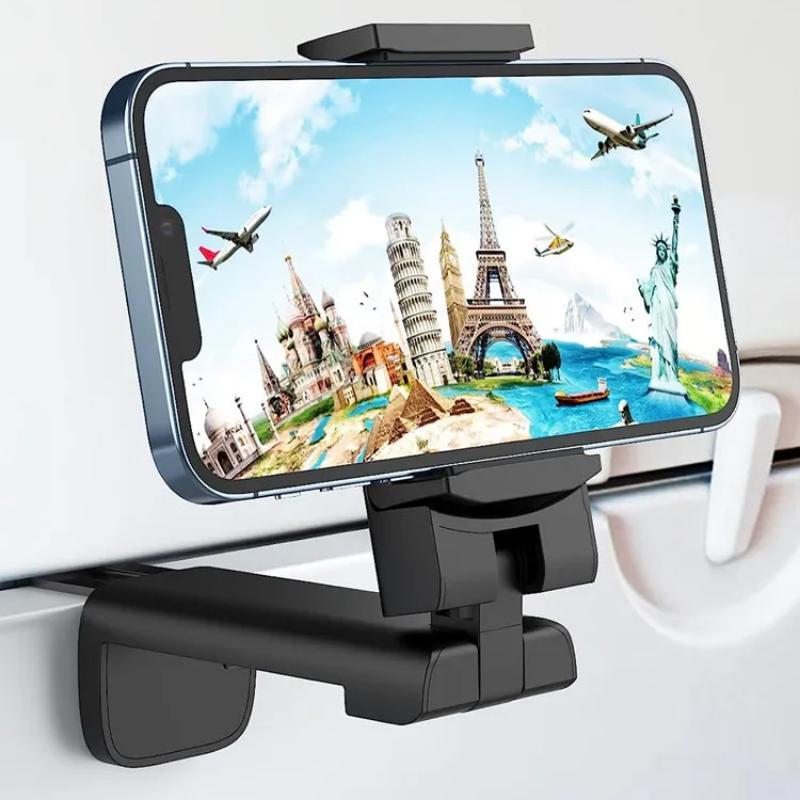 Aircraft Mobile Phone Holder, Portable Travel Holder, Desktop Flight Folding & Rotatable Selfie Holder for Watching Dramas and Learning Dishes