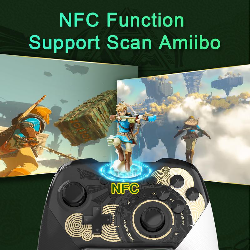 NFC Switch Pro Controller Compatible with Nintendo Switch OLED LITE Controller Supports NFC&Wake Up Function,Switch Accessories for Switch OLED LITE Console,LR Switch Controller,Carry Case,Charger Dock and so on.