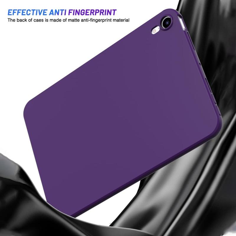 for iPad Mini 6 Case 8.3 Inch 2021, iPad Mini 7 2024 Case (A17 Pro), Slim Design Soft TPU Protective Cover for iPad Mini 6th Generation Tablet, Purple