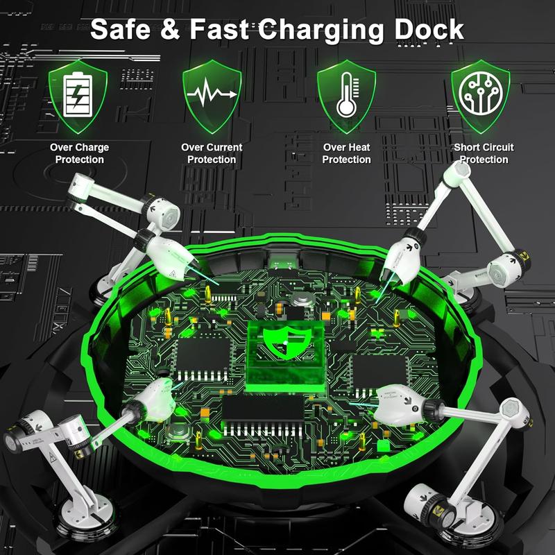 Ponkor 4×2000mAh Rechargeable Battery Pack for Xbox Controller High-Capacity Fast Charging Batteries, Long-Lasting Power, Durable and Reliable Charger Station, Compatible with Xbox One, Xbox One Elite, Xbox One S X, Xbox Series S X