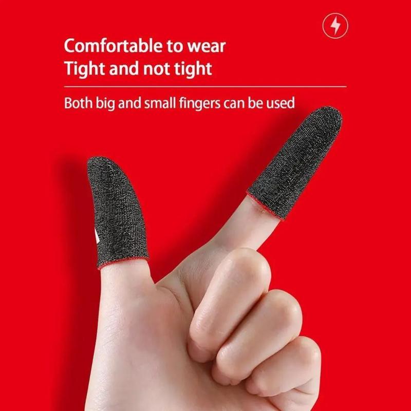 Breathable Gaming Finger Sleeve, 1 Pair Anti-sweat Anti-slip Fingertip Cover, Universal Thumb Gloves for Mobile Game & Smartphone, Portable Sweatproof Gaming Accessories