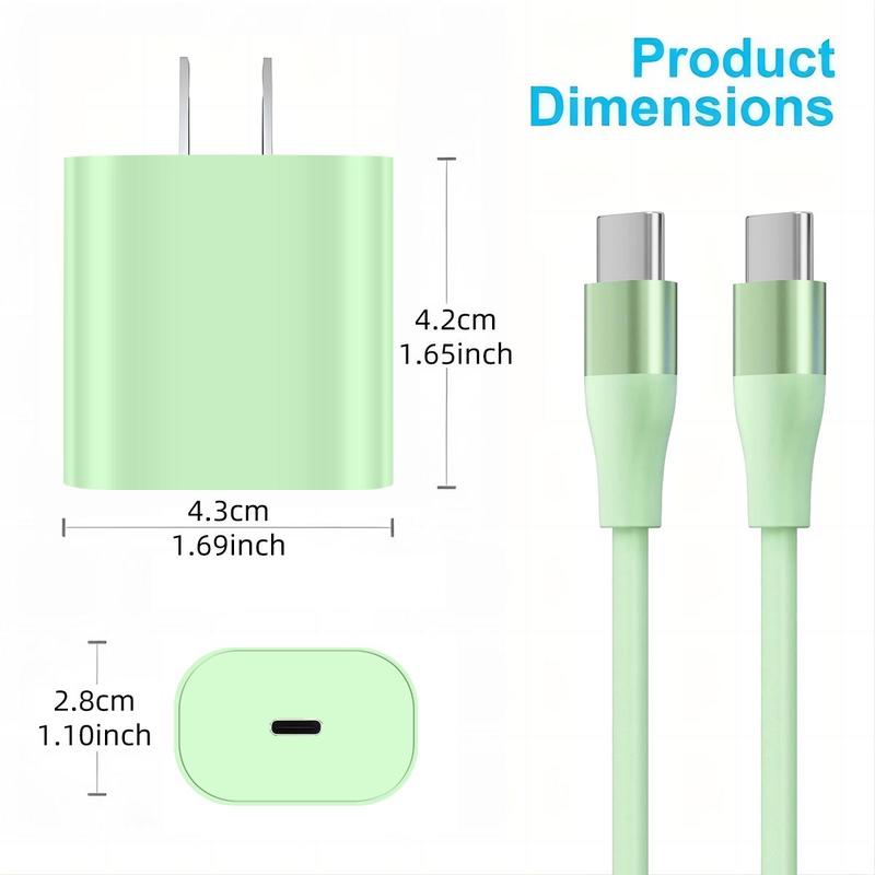 20W Type-C to Type-C Cable + 20W PD QC2.0 Wall Charger for Phone Type-C port, Fast Charging Data Cable Compatible with iPhone 15 iPhone 15 Pro Max HUAWEI Samsung S23 Ultra Xiaomi OPPO, Back to School Gifts