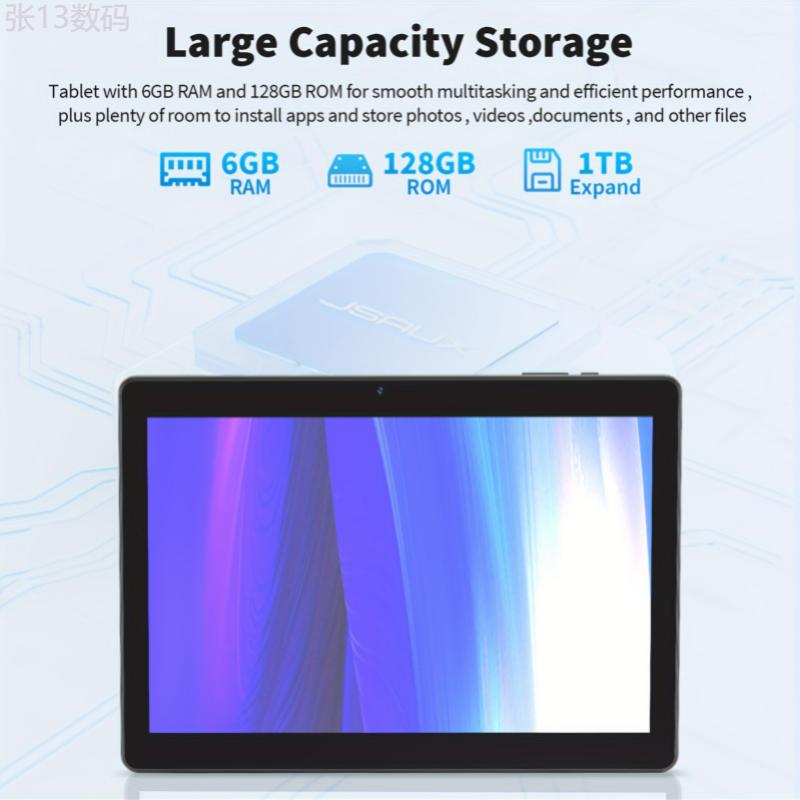 Tablet With Keyboard, 2 In 1 Tablet, 6GB+128GB, 1TB Expand, Android 13 Tablet, 10 Inch Tablet With Case, Mouse, Stylus, 2.4G 5G WiFi, GPS, Tablet PC Charging Communication Electronic Plastic Radio Rechargeable