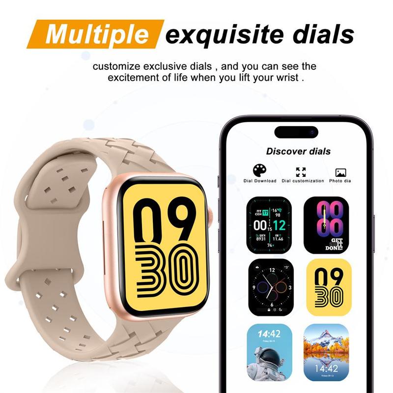 Smart Watch for Men & Women, Sports Watch with Wireless Call Dial, Incoming Call Alert & Rejection, Message Alert View, Multiple APP Alerts & Custom Wallpaper, Fashion Watch Compatible with iPhone Andriod, Touch Screen Watch