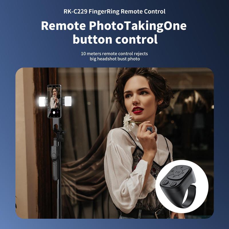 Wireless Remote Control Ring, 7-button Smartphone Camera Control Selfie Tool, Suitable for Various APP, Selfie Accessories for Gift