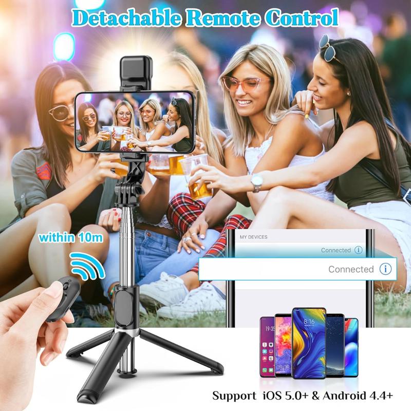 [Fast Delivery] Portable 41 Inch Selfie Stick Phone Tripod with Wireless Remote Extendable Tripod Stand 360 Rotation Compatible with iPhone 14 13 12 11 pro Xs Max Xr X 8 7 6 Plus, Android Samsung Smartphone