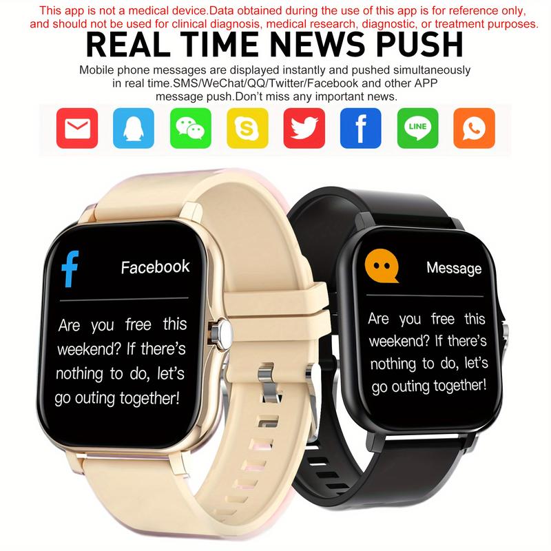 Smart Watch with SMS for Android iPhone, Fitness Tracking Watch, Sport Mode, Pedometer, Distance, Calories, with Call Function, a Variety of Sport Mode, a Variety of Interfaces to Choose Freely, Suitable for Both Men and Women