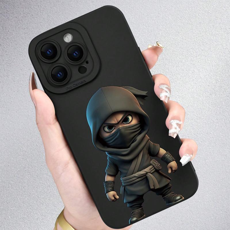 Cartoon Ninja Pattern Phone Case, Full Body Shockproof Phone Protective Cover, Fashion Phone Accessories Compatible with iPhone 15 14 13 12 11 Plus Pro Pro Max