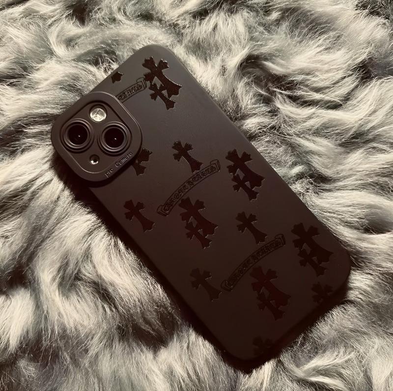 Black cross silicone anti fall all inclusive phone case，iphone11 12 13 14 15pro promax