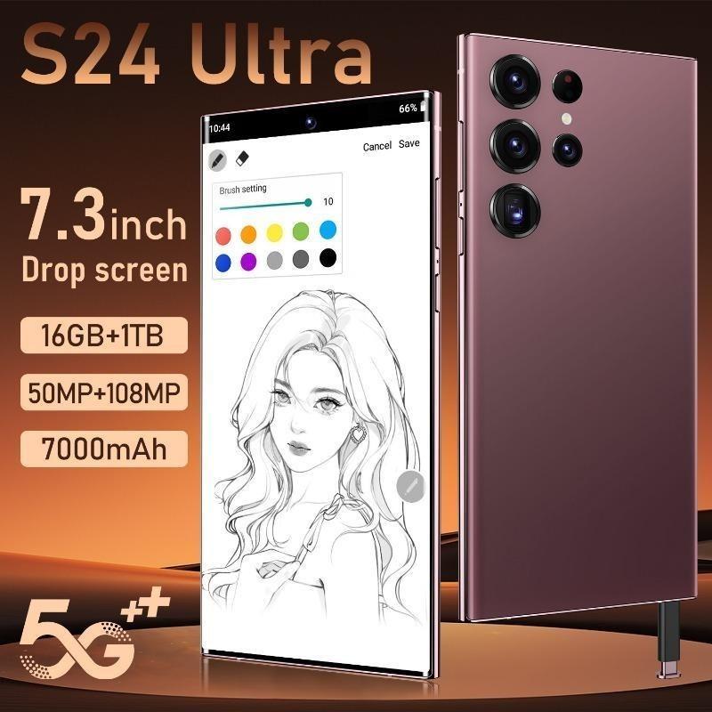 Original S24 Ultra Smartphone Network 7.3inch 16GB+1TB Android Mobile Phones Unlocked 7000mAh 50MP+108MP 5G Cellphone NFC