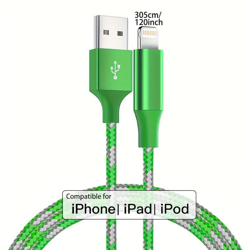 10FT Charging Cable for iPhone, [Apple MFi Certified] USB A Portable Charger Cable for Lightning, Nylon Braided Smartphone Charging Data Cable Compatible with iPhone 14 13 12 11