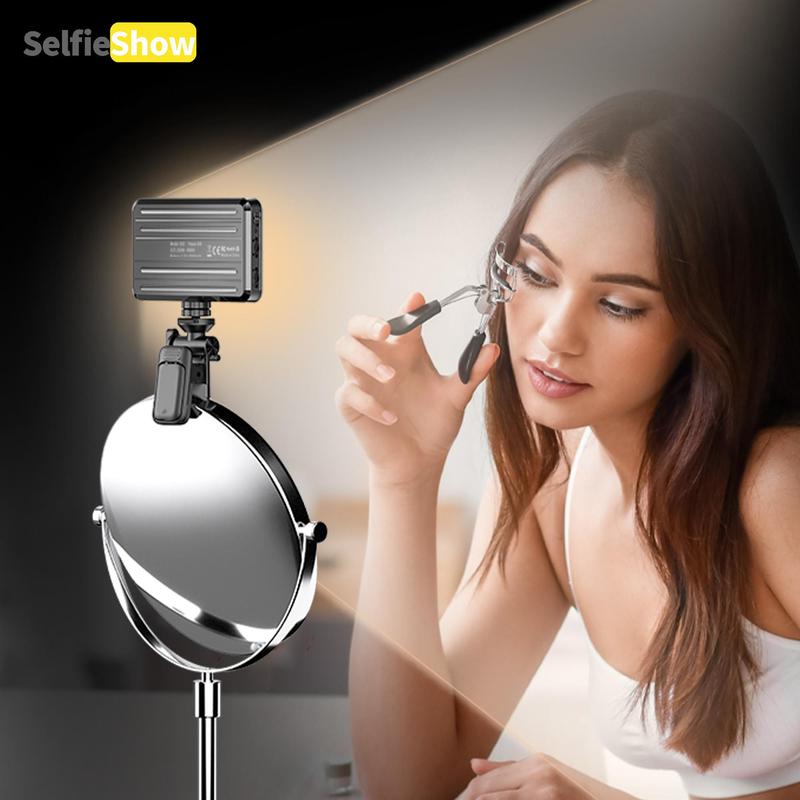 SelfieShow Portable Selfie Light, Rechargeable Mini Fill Light with 10 Dynamic Analog Light Effects, Three Color RGB Multi Level Dimming Fill Light