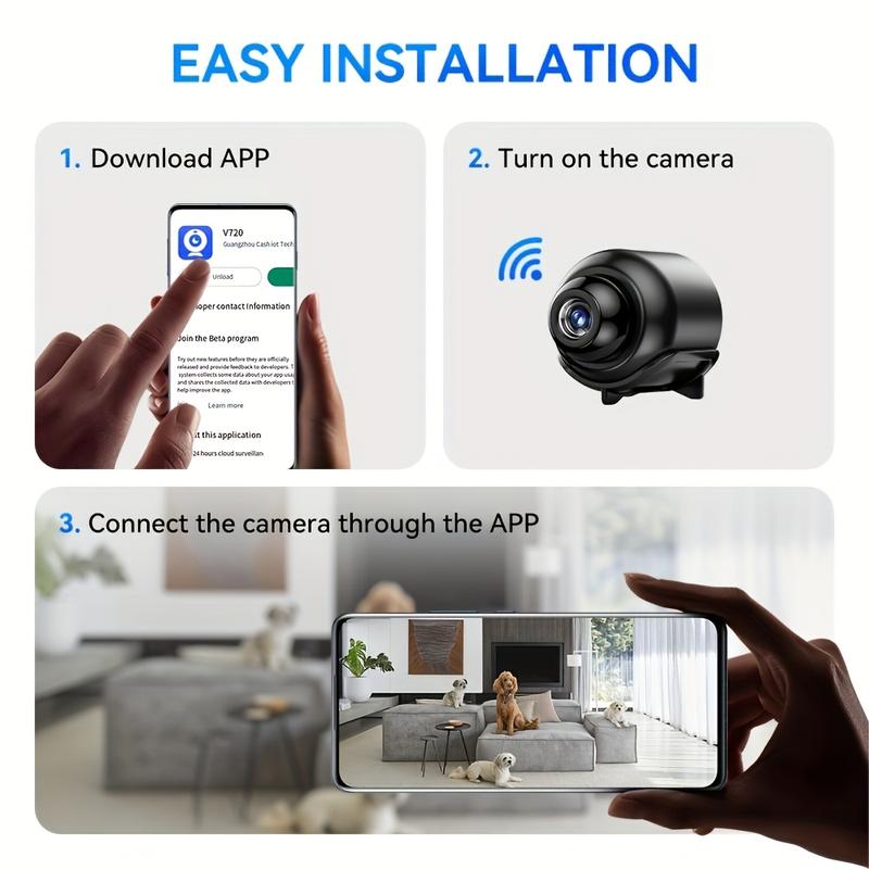 HD WiFi Mini Security Camera - Indoor Outdoor Remote Viewing, security cameras for home Wireless Home Monitor with USB Power