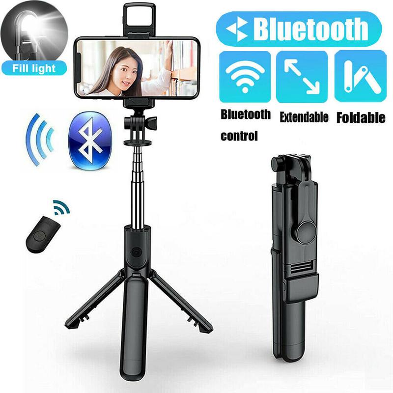 Selfie Stick, Extendable Selfie Stick Tripod,Phone Tripod with Wireless Remote Shutter,Group Selfies Live Streaming Video Recording Compatible with All Cellphones Accessories Smartphone