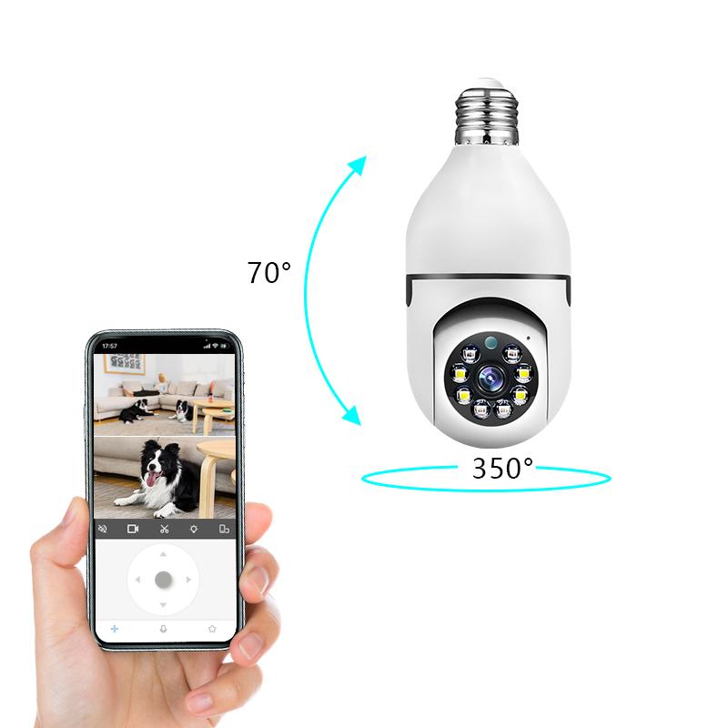 10X Zoom 3MP Light Bulb Security Camera Wireless,PTZ Light Socket Security Camera for Home,Color Night Vision, 2-Way-Audio, Auto Tracking & Alarm, WiFi 5G&2.4GHz, SD & Cloud Storage