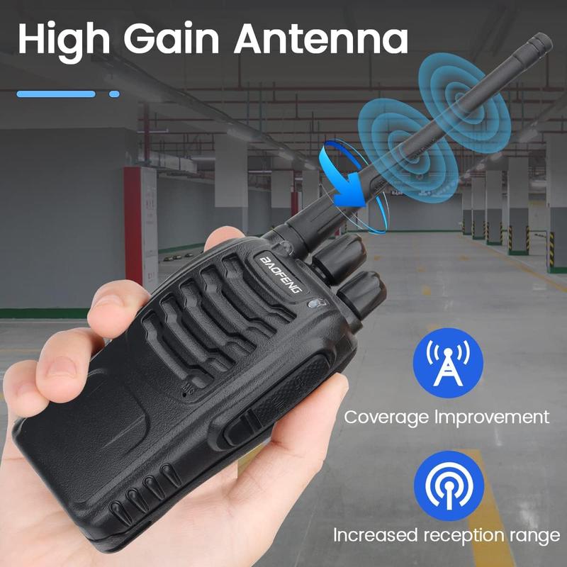 Baofeng walkie-talkie adult long distance walkie-talkie with headset microphone rechargeable two-way radio copy frequency handheld two-way radio transceiver walkie-talkie with USB base charger suitable for camping waterproof