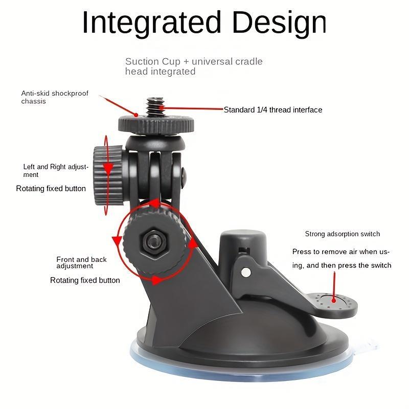 Car Mount for GoPro, Rotatable Car Camera Holder, Car Mini Car Suction Cup Bracket, Universal Car Interior Mount for GoPro