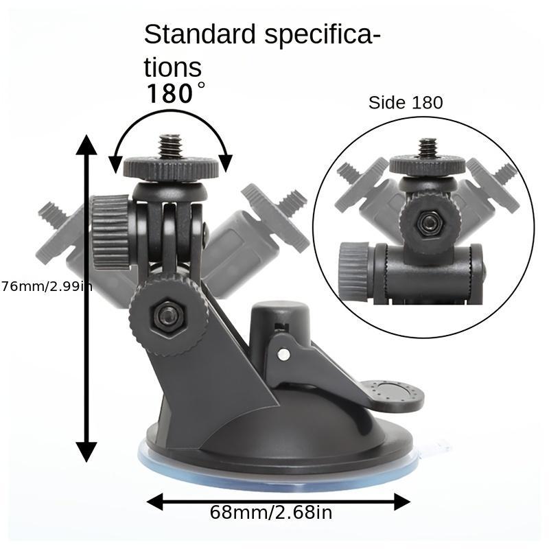 Car Mount for GoPro, Rotatable Car Camera Holder, Car Mini Car Suction Cup Bracket, Universal Car Interior Mount for GoPro