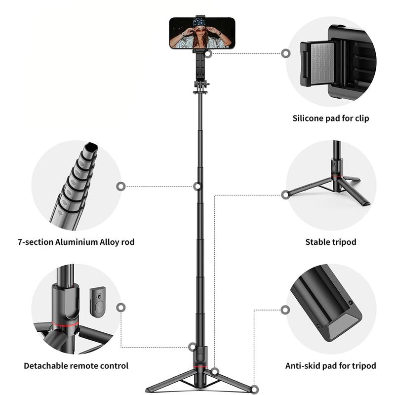 Smartphone selfie stick, selfie stick with remote self-balancing, 360 degree rotation,selfie, phone stabilizer for video recording, selfie 139 250