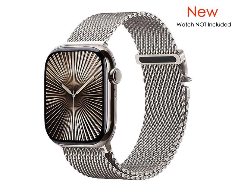 New Milanese WatchStraps Compatible with Apple Watch Ultra Ultra2 Band 49mm 46mm 45mm 44mm Titanium for Men,  with secure parachute-style buckle for iWatch Series 9 8 7 SE2 6 5 4 3 2 1 band 49mm 46mm 45mm 44mm   Wearable Accessories  Gift