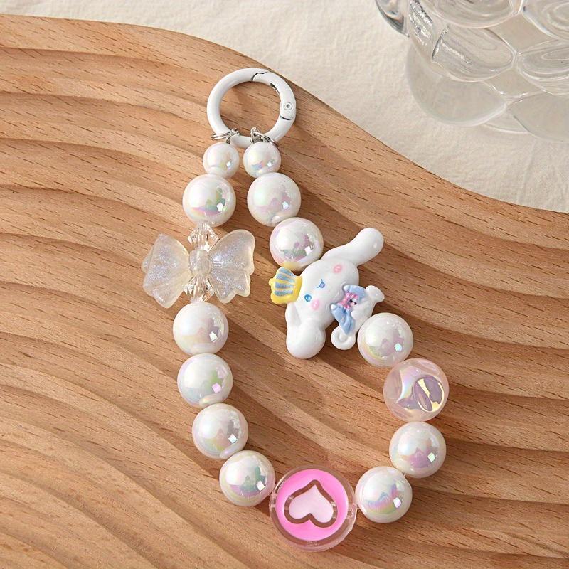 Cute Cartoon Design Beaded Phone Chain, Portable Beaded Phone Lanyard, Mobile Phone Strap for Women & Girls Gift, Fashion Phone Accessories