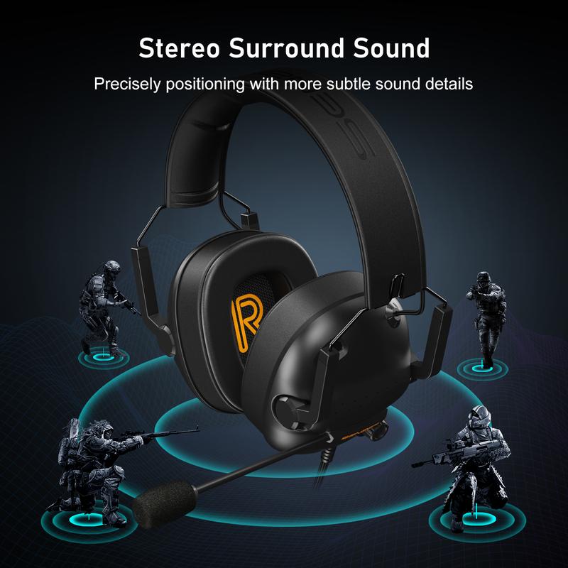 SENZER SG500 Wired  Pro Gaming Headset - Wired Gaming Headsets - PC Headsets -  Folding Headset for PC, PS4, PS5, Xbox One and Switch Audio Earphones Headphones Electronic