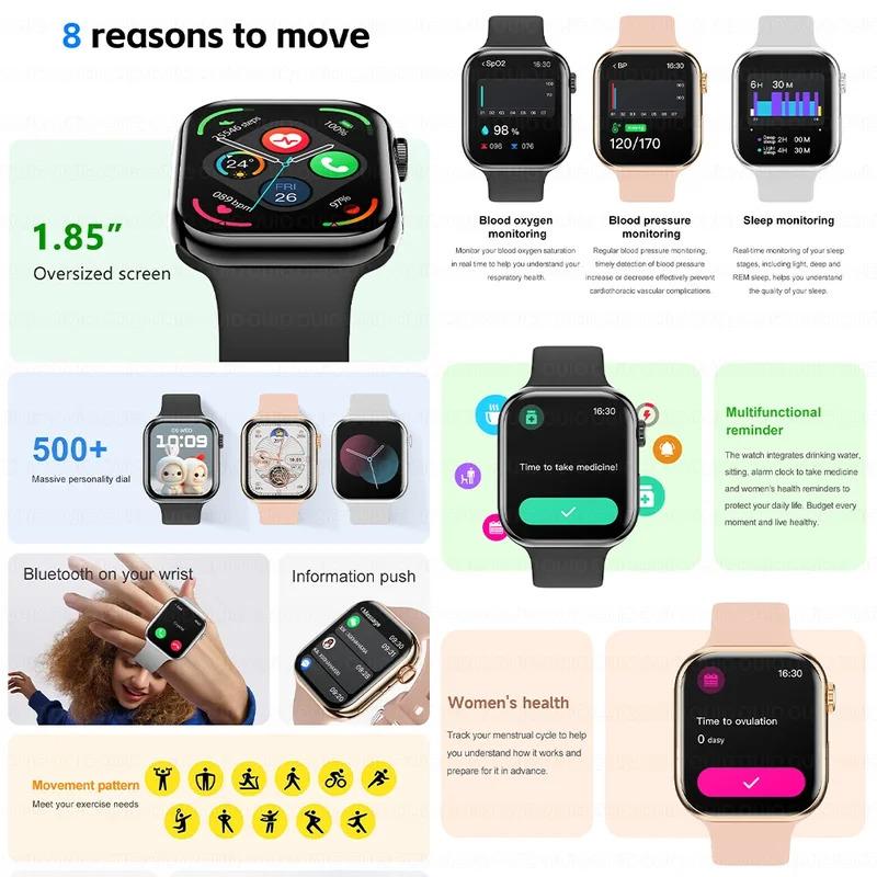 2024 New For Original Apple Watch Series 10 Women Smartwatch Bluetooth Call NFC IP68 Waterproof Compass GPS Track Men Smartwatch