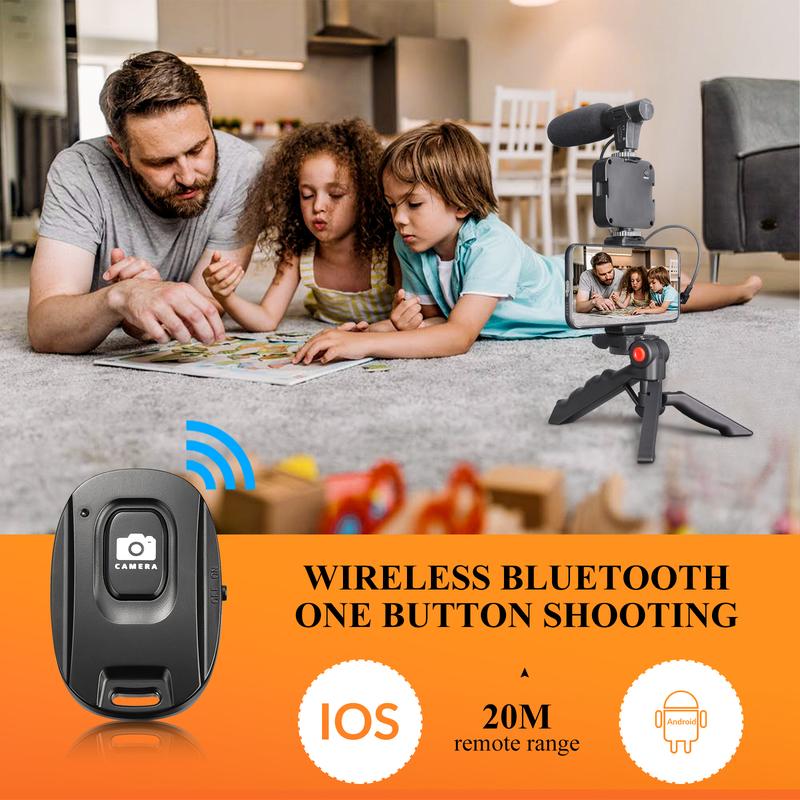 CAMOLO Vlogging Kit, Smartphone Camera Video Vlogging Kit for iPhone Android with Light + Microphone + Tripod + Phone Holder for Vlogging YouTube Tiktok Facebook Camera