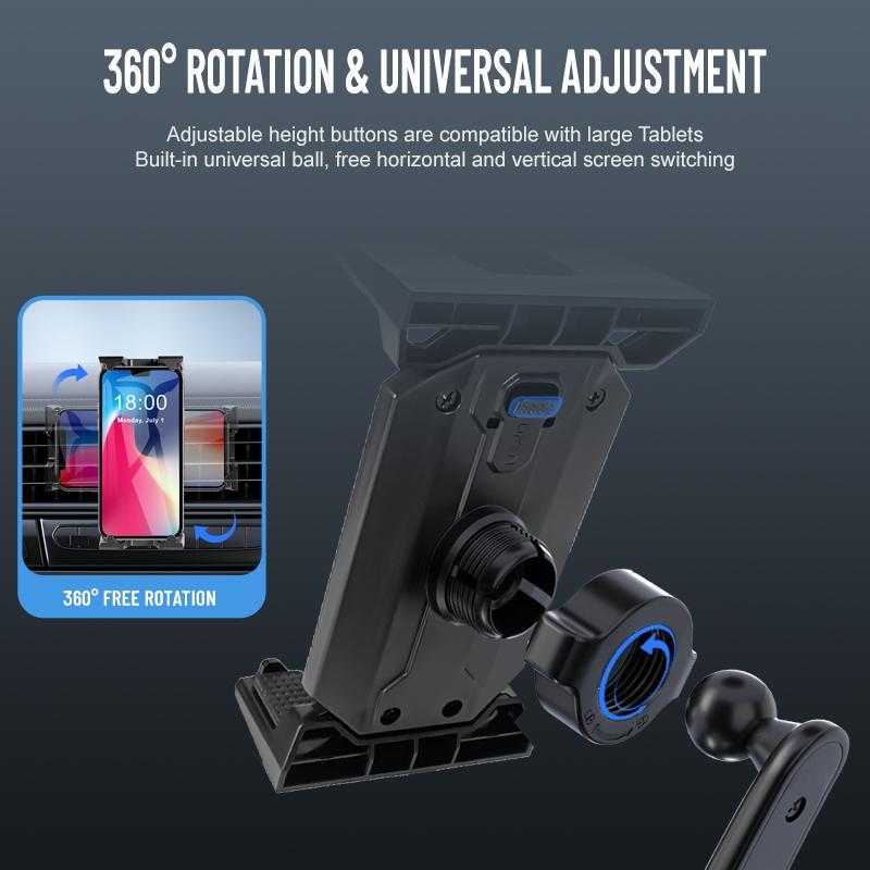 Car Dashboard Phone Holder, Adjustable Rotatable Car Phone Holder, Universal Car Navigation Holder for 4-14 Inch Cell Phone & Tablet, Car Interior Accessories