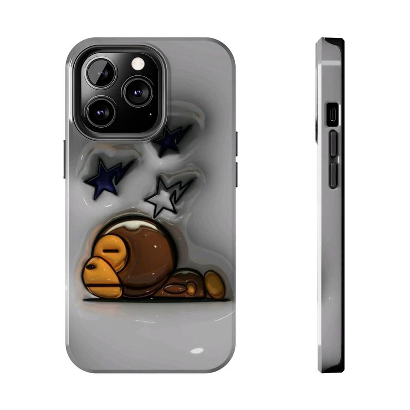 3D Baby Milo Tough Phone Case, Y2, A-P-E Luxury Case Cover, Cute Protective Cover for all iPhone 16 15 14 13 12 11 X and more