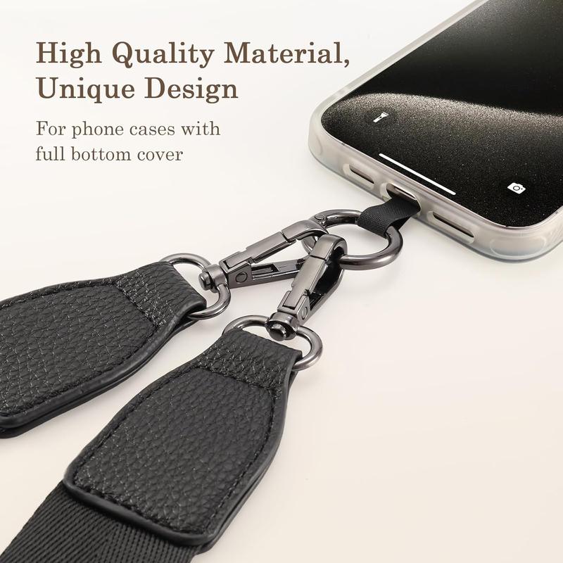 Phone Strap with Zippered Pouch, Clip and Go Strap for Phone with Wallet Crossbody, Phone Crossbody Strap