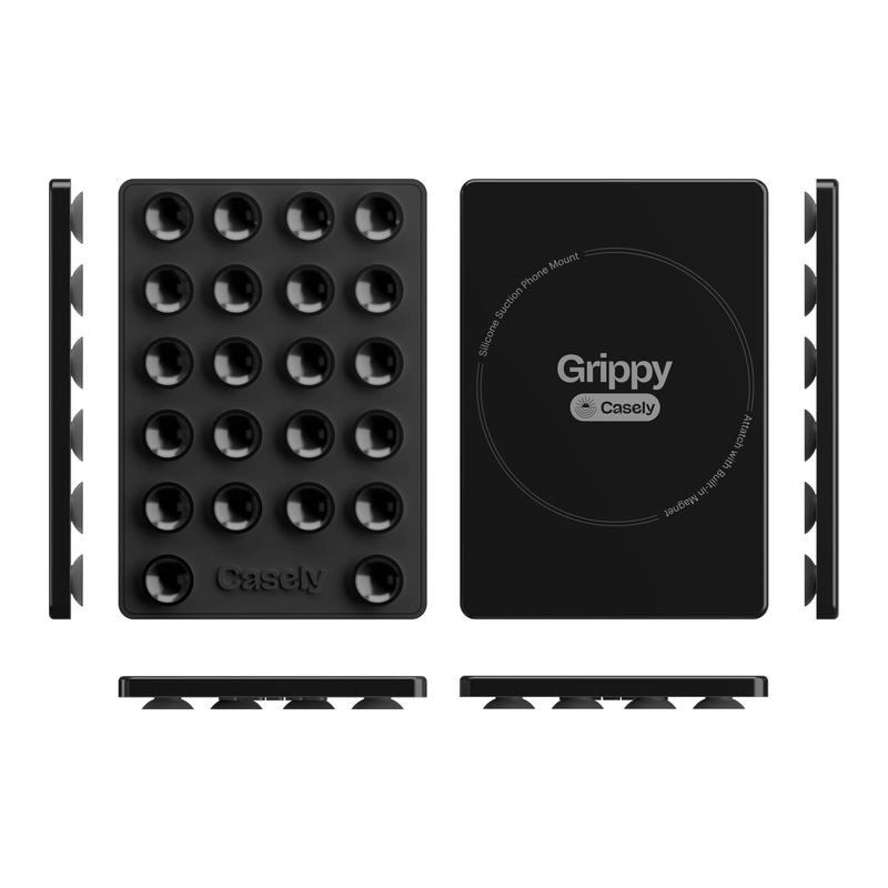 Grippy | Black Silicone Suction Phone Mount with MagSafe