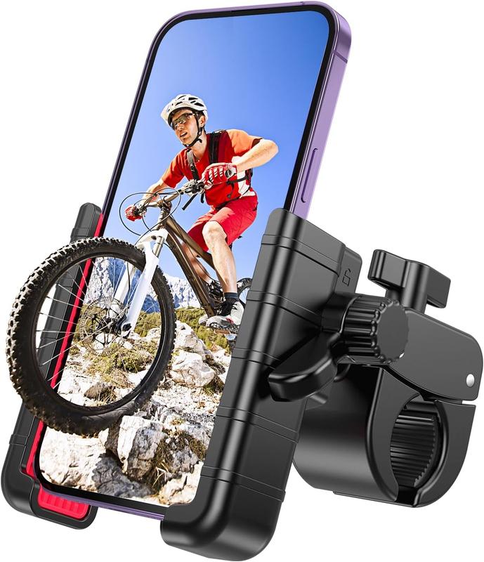 Bike Phone Mount Holder - 360° Rotating Motorcycle Phone Mount, Camera-Friendly, for Electric Scooters, Bikes, Fits iPhone & Android 4.5-7.0 inches