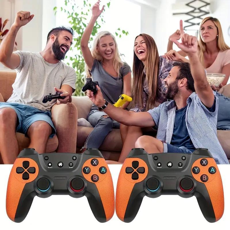 Retro Game Stick, Retro Play Plug And Play Video Games Stick 9 Emulators, 4K HDTV Output, Premium Competitive Dual Controllers With 393.7inch Range - 360 Precise Joystick +plug-and-play+ Faux Snake Skin Anti-Slip Design, Ultimate Gaming Experience