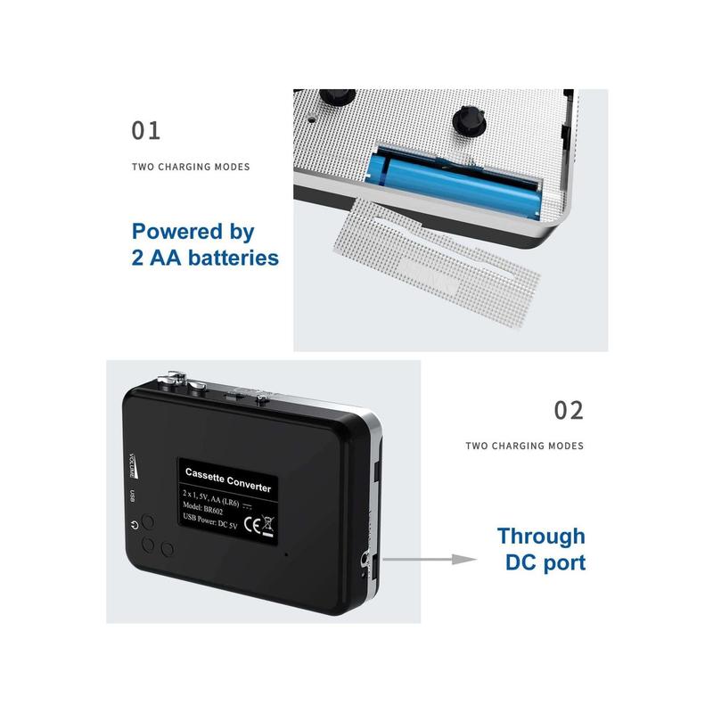 Sxcvjhbre Walkman USB Cassette Player, Retro Cassettes Tape To MP3 CD Converter