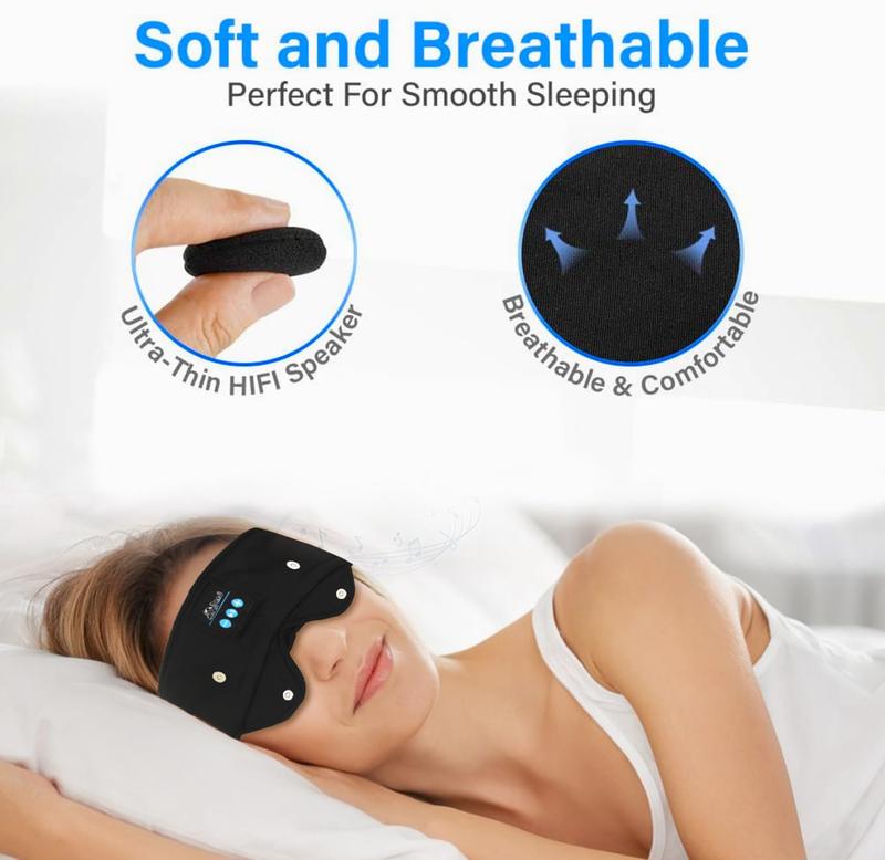 Sleep Headphones Bluetooth Wireless Sports Headband,Unisex Sleep Music Eye Mask,Sleeping Headphones for Side Sleepers,Wireless Sports Headband with HD Stereo Speakers for Jogging, Sports,Travel