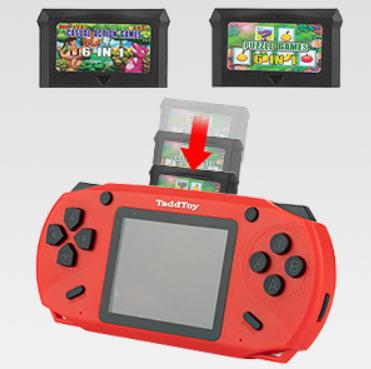 16 Bit Handheld Game Console for Kids Adults, 3.0'' Large Screen Preloaded 288+6 Classic Portable Retro Video Handheld Games with  Rechargeable Battery for Birthday Gift for Kids red