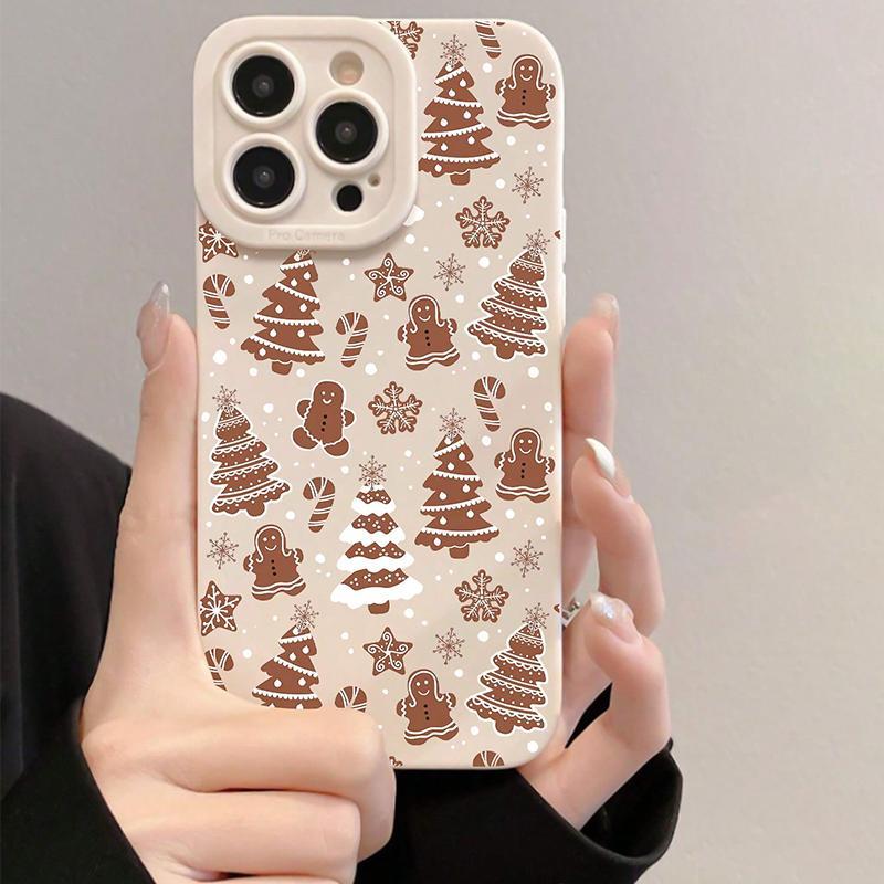 Cartoon Cute Christmas Theme Pattern Phone Case, Anti-drop Decorative Phone Protector Cover, Phone Accessories Compatible with iPhone Series