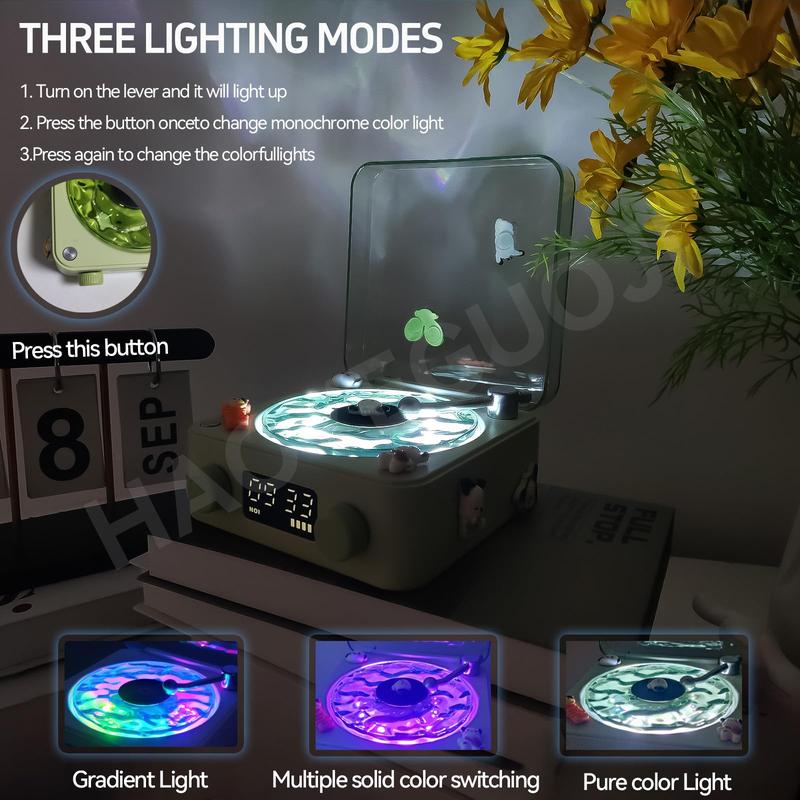 Wireless Speaker, Multifunctional Desktop Speaker with USB Port & AUX Input, Bluetooth-compatible Speakers with Environment Light Adjustment Modes, Sound Machine for Room Decor