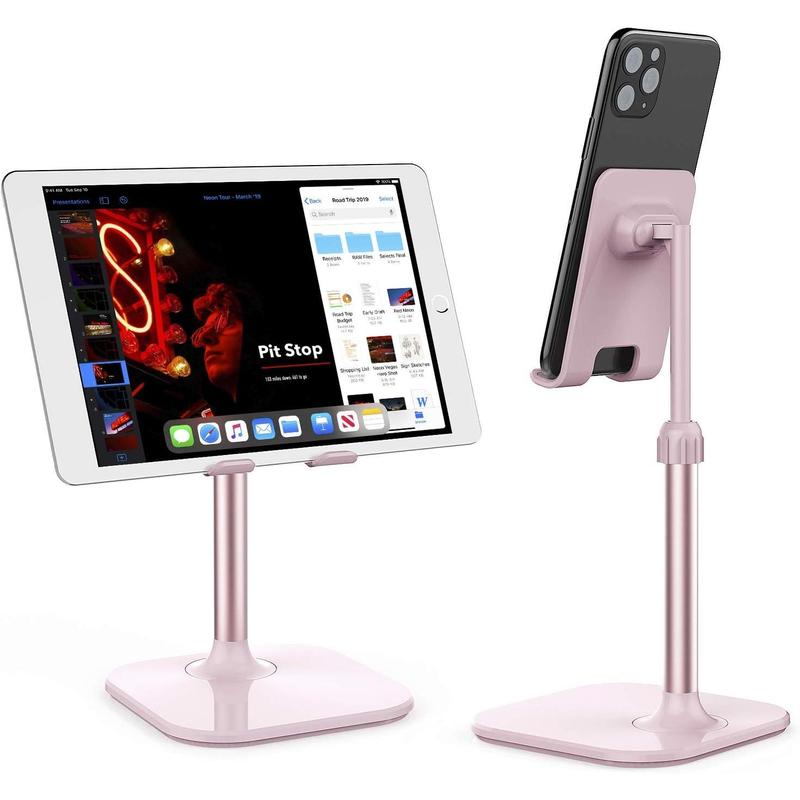 Doboli Cell Phone Stand, Phone Stand for Desk, Phone Holder Stand Compatible with Iphone and All Mobile Phones Tablet, Christmas Stocking Stuffers Gifts for Adults Women Men Mom Wife, Pink Doboli Alloy Aluminum